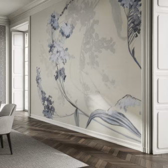Fototapet cu design floral elegant în nuanțe pastelate