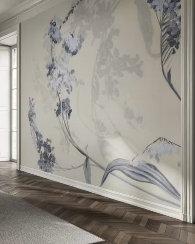 Fototapet cu design floral elegant în nuanțe pastelate