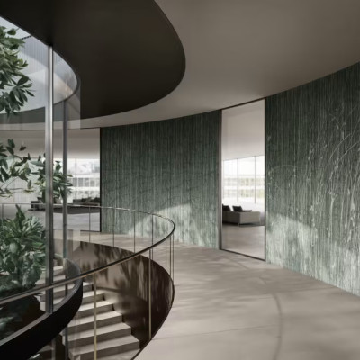 Tapet decorativ cu design elegant, verde cu detalii fine