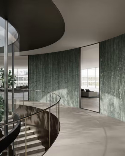 Tapet decorativ cu design elegant, verde cu detalii fine