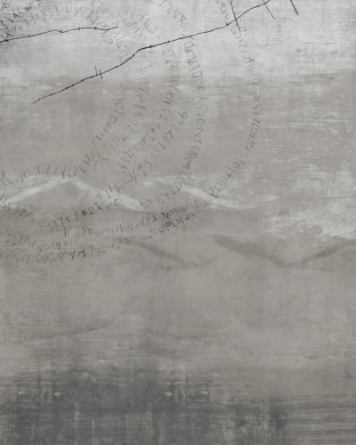 Tapet decorativ abstract cu elemente grafice
