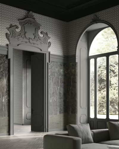 Tapet elegant cu motive delicate, stil clasic reinterpretat