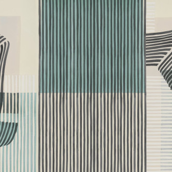 Tapet decorativ cu model abstract de linii și volute