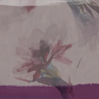 Fototapet floral cu nuanțe de mov și roz, design elegant