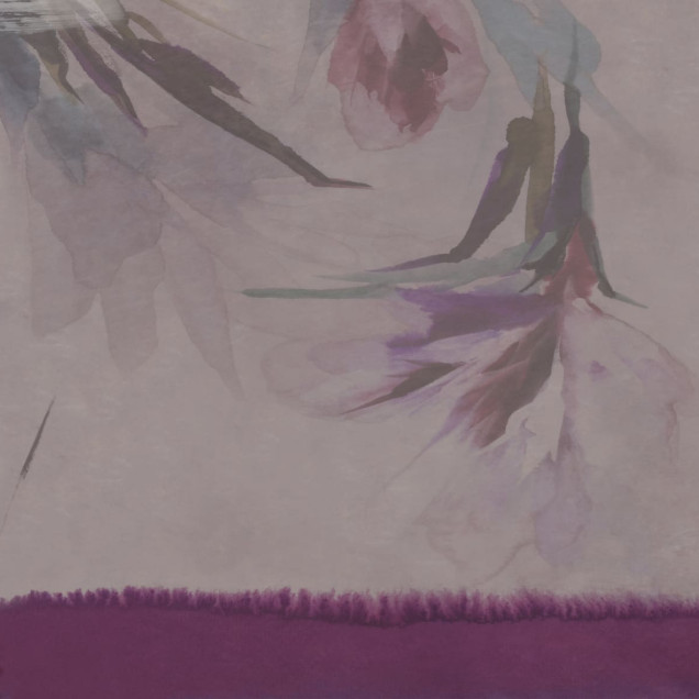 Fototapet floral cu nuanțe de mov și roz, design elegant