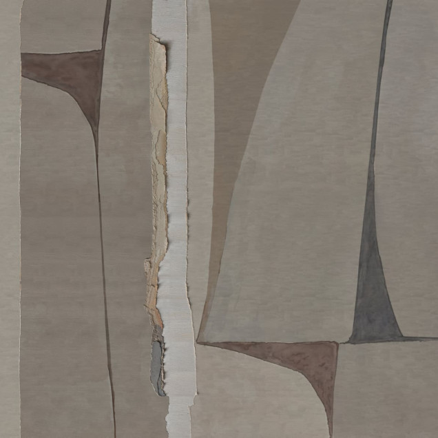 Tapet cu design abstract geometric în nuanțe de crem, gri și roz pal