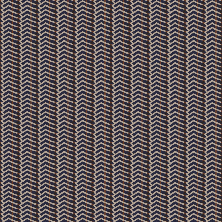 Tapet cu model geometric vertical in culori bleumarin, bej si ocru
