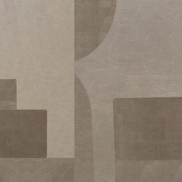 Tapet Luserna, Varianta 1, cu design abstract modern în nuanțe de bej și crem, într-un spațiu de locuit contemporan.