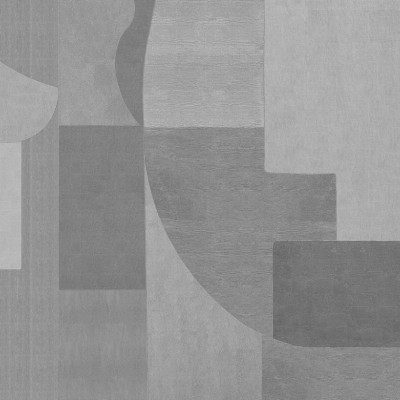 Tapet abstract cu forme geometrice în nuanțe de gri și texturi variate.