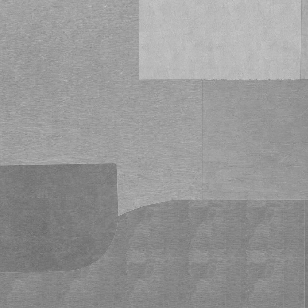 Tapet abstract cu forme geometrice în nuanțe de gri și texturi variate.