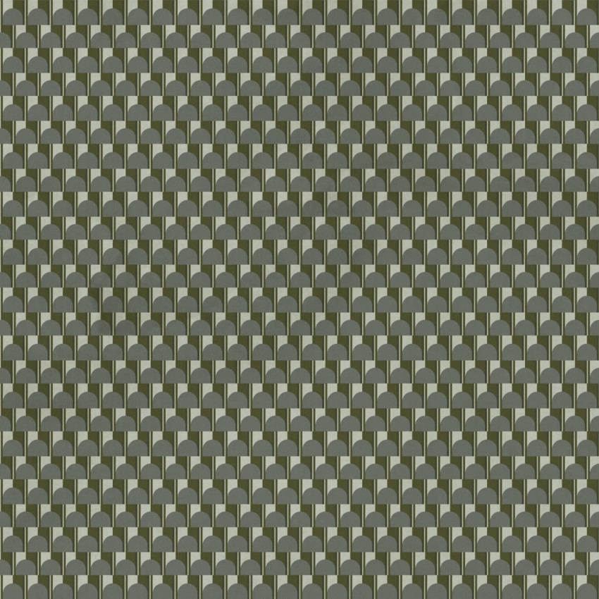 Tapet cu model geometric abstract în nuanțe de gri și verde