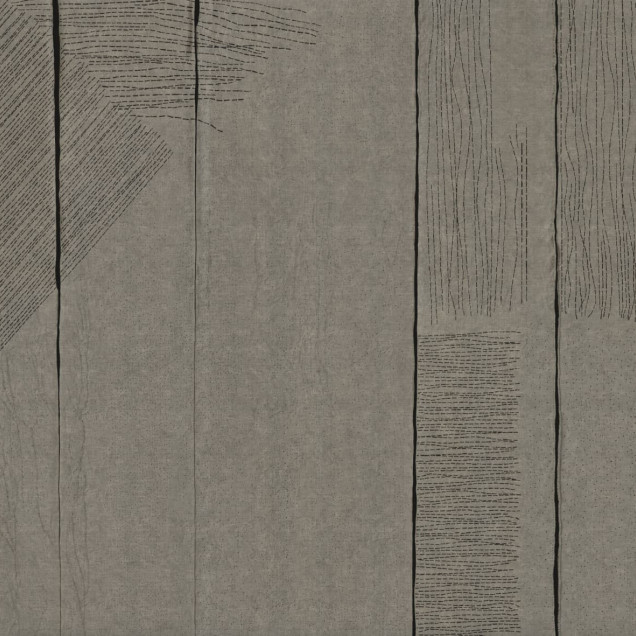 Tapet abstract gri cu linii fine negre verticale si oblice