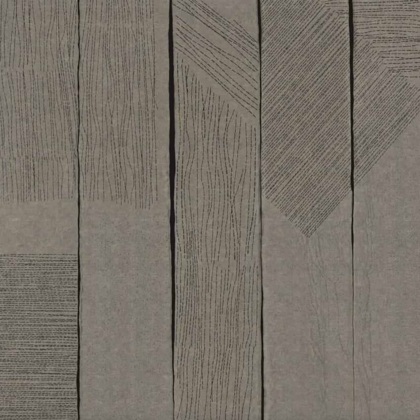 Tapet abstract gri cu linii fine negre verticale si oblice