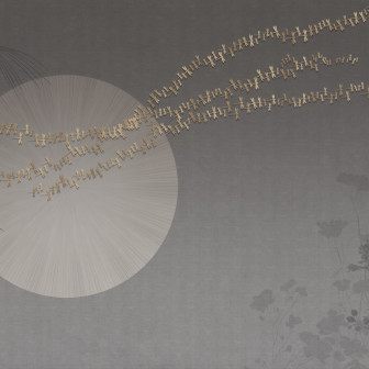 Fototapet cu libelule și motive vegetale