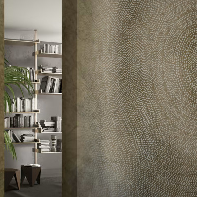 Wallpaper Soul, varianta 1, cu model minimalist alb pe fond maro