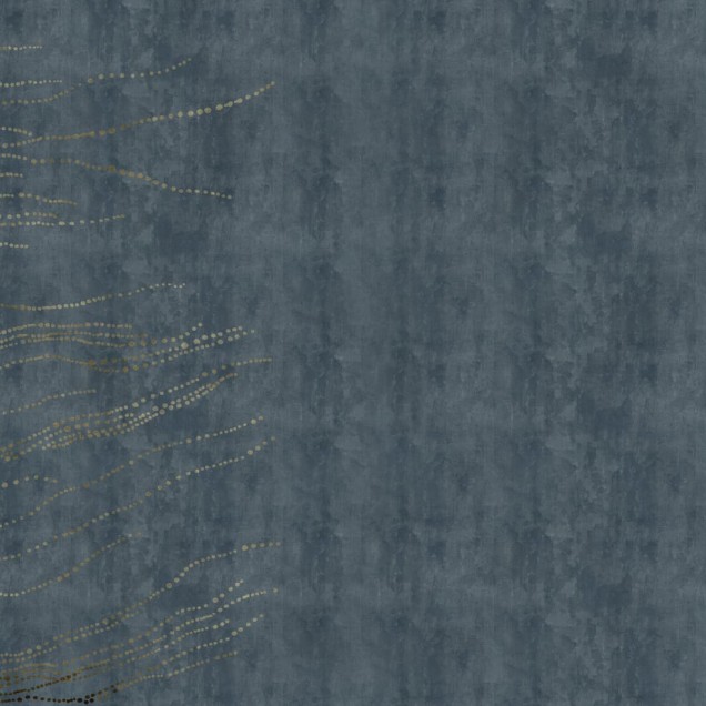 Wallpaper Stardust Variant 3 cu un design modern, cu motive aurii delicate pe un fundal albastru închis