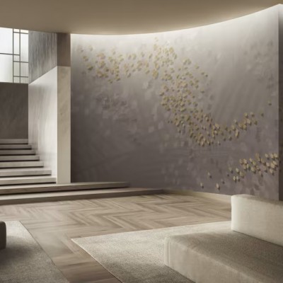 Tapet modern cu design minimalist, cu accente aurii delicate