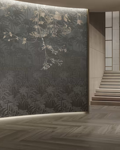 Wallpaper Louise, cu un design minimalist, in nuante de gri si textura bogata.