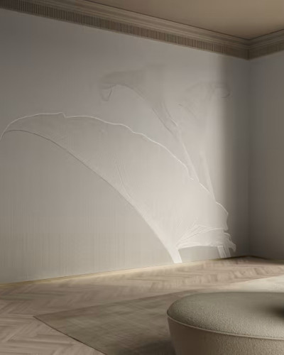 Tapet cu design elegant si modern, cu model de frunze delicate