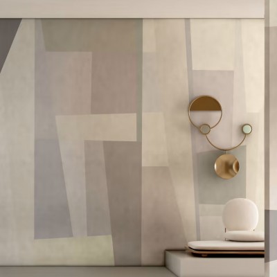Forms Variant 1 tapet, design geometric, minimalist, nuante neutre, living, dormitor, birou
