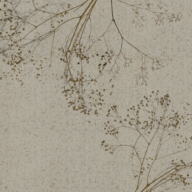 Tapet elegant cu ramuri delicate pe fundal bej