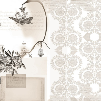 Tapet Pin-up cu design elegant si sofisticat, combinand elemente vintage cu o nota de mister.