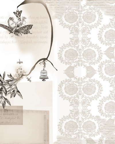 Tapet Pin-up cu design elegant si sofisticat, combinand elemente vintage cu o nota de mister.