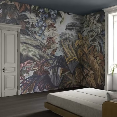 Tapet cu design floral cu nuanțe calde