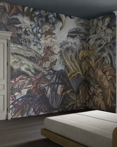Tapet cu design floral cu nuanțe calde
