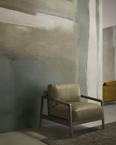 Tapet modern cu design minimalist și accente de culoare caldă.