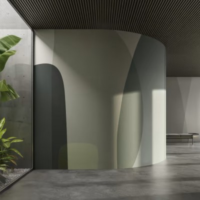 Tapet abstract modern cu culori neutre și forme organice