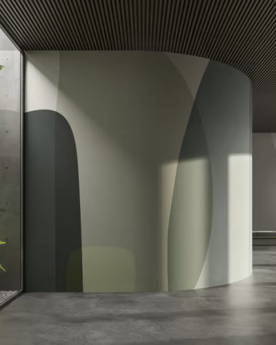 Tapet abstract modern cu culori neutre și forme organice