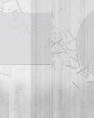 Wallpaper minimalist cu design geometric, in tonuri de gri,  in ambient modern.