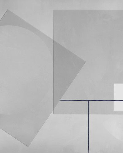 Wallpaper abstract cu linii subtile și forme geometrice în nuanțe de gri și albastru