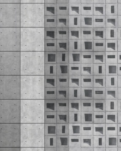 Tapet cu aspect de beton brut, cu structura geometrica, perfect pentru un interior modern