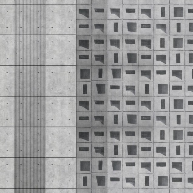 Tapet cu aspect de beton brut, cu structura geometrica, perfect pentru un interior modern