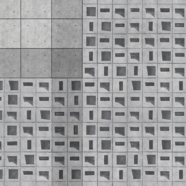 Tapet cu aspect de beton brut, cu structura geometrica, perfect pentru un interior modern