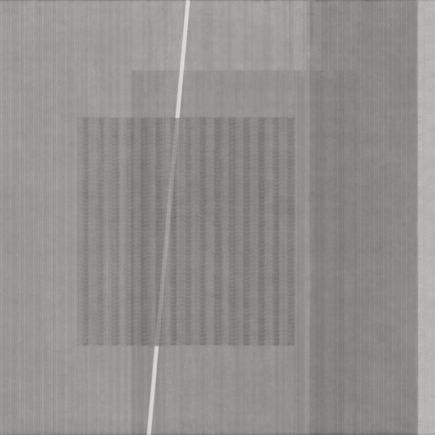 Tapet cu design minimalist, linii fine si geometrii subtile, in nuante de gri.