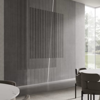 Tapet modern cu design geometric gri, ideal pentru un living, dormitor sau birou modern.