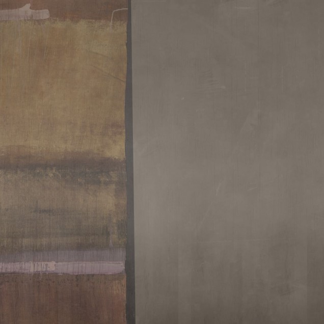 Wallpaper Ellis Island, Variant 1, cu design abstract in nuante calde de maro si bej