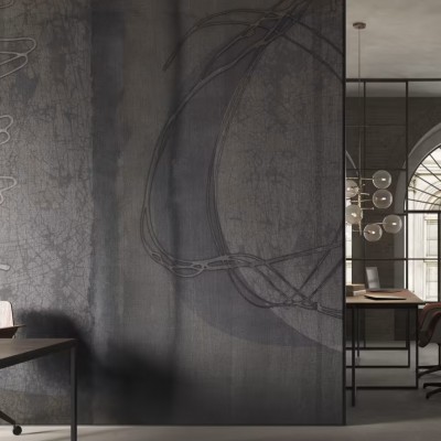 Tapet modern cu design minimalist, gri, cu linii subtile și nuanțe delicate.