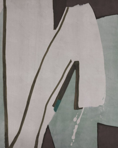 Wallpaper abstract cu nuanțe de gri, verde și maro
