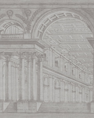 Tapet cu un design clasic, cu o imagine a unei clădiri cu coloane din Roma
