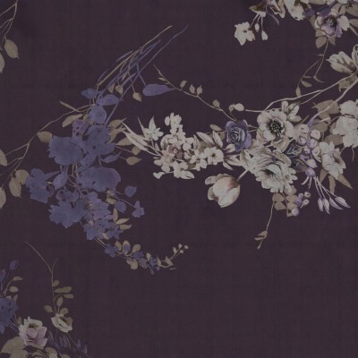 Tapet floral cu flori pastelate si fundal mov inchis