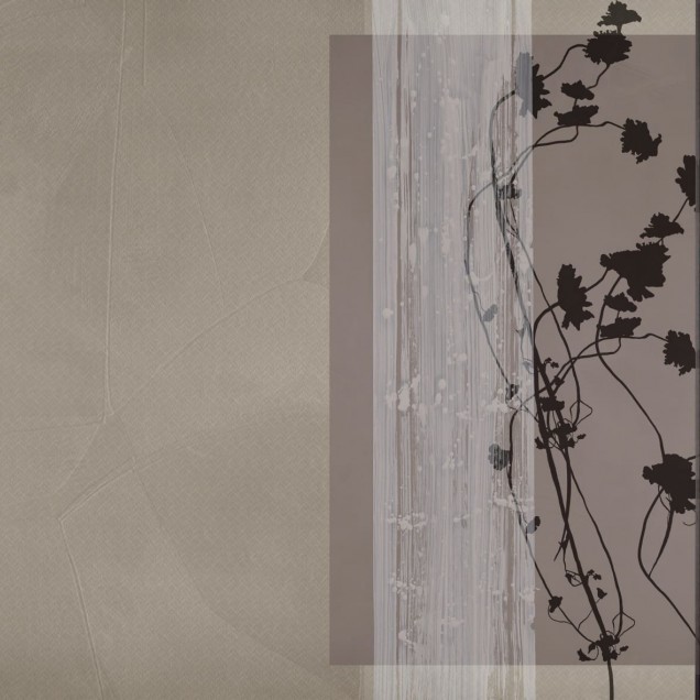 Tapet cu un design minimalist, cu culori neutre și delicate cu o imagine subtilă de ramuri florale.