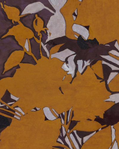 Tapet cu design modern Tzavo Est, Variant 1, cu motive abstracte in nuante de maro, gri si alb