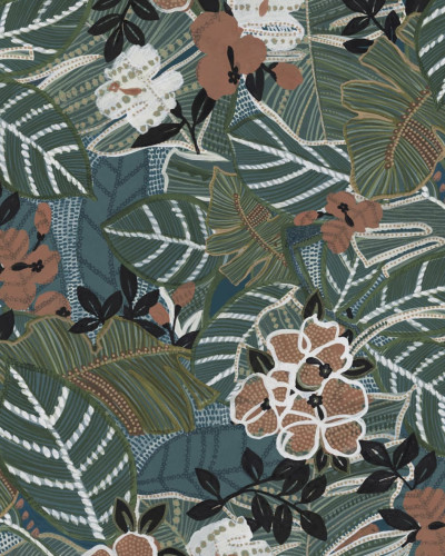 Tapet floral tropical Kew Gardens Variant 1