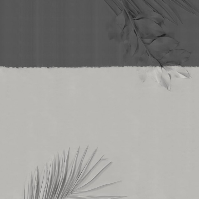 Wallpaper cu frunze tropicale, design modern,  perfect pentru a crea un colț relaxant și inspirat de natură.
