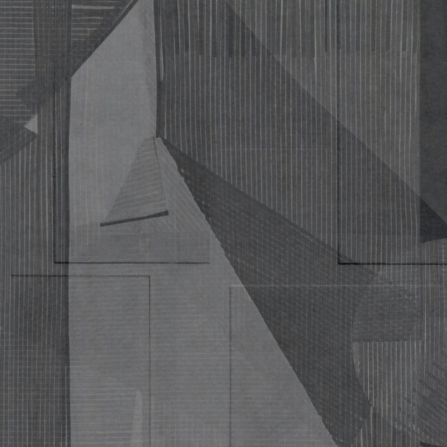 Tapet cu design geometric abstract în tonuri de gri, perfect pentru a adăuga un strop de stil minimalist spațiului tău.