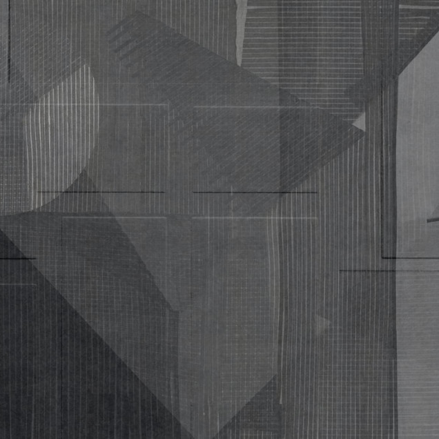 Tapet cu design geometric abstract în tonuri de gri, perfect pentru a adăuga un strop de stil minimalist spațiului tău.